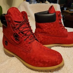 all red timberlands mens